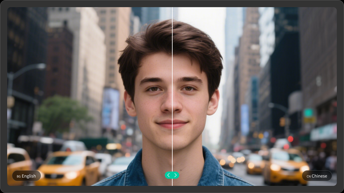 Original and localized voice comparison